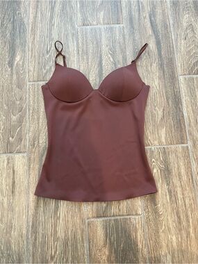 Zara Going Out Tank Top - Chocolate Brown